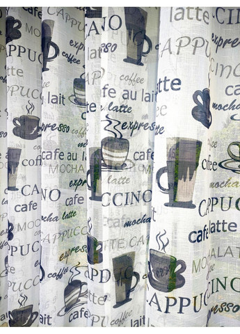 Кухня Тюль "Кава чашки сірі" 350х170 No Brand (353832349)