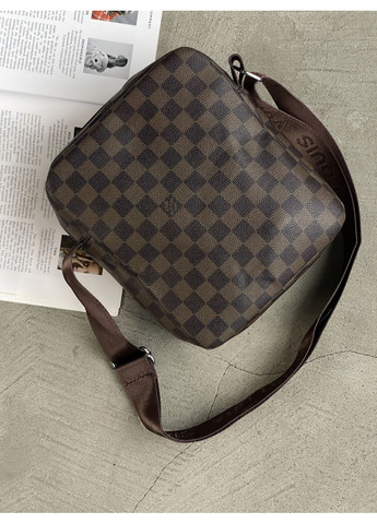 Чоловіча сумка месенджерчерез коричневий плече в клітку No Brand (369935599)