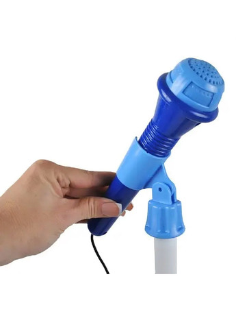 Дитячий набір електрогітара з мікрофоном підсилювачем MP3 входом миготливими вогнями роботою від батарейок (480352-Prob) Синя Unbranded (334058381)