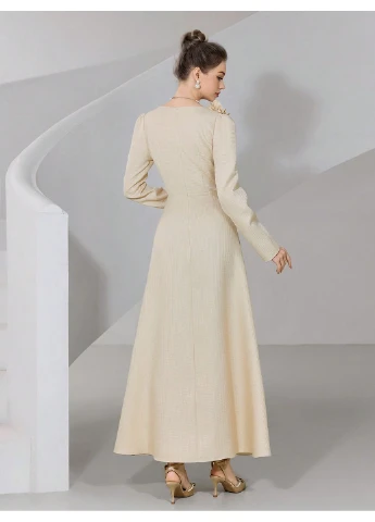 Кремова сукня SHEIN колор блок