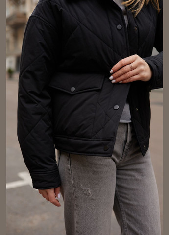 Черная демисезонная женская демисезонная куртка пиджак «classic» 585252 куртка-пиджак Lusskiri