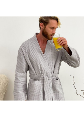 Халат мужской теплый вафельный серый 821 Cosy (371646049)