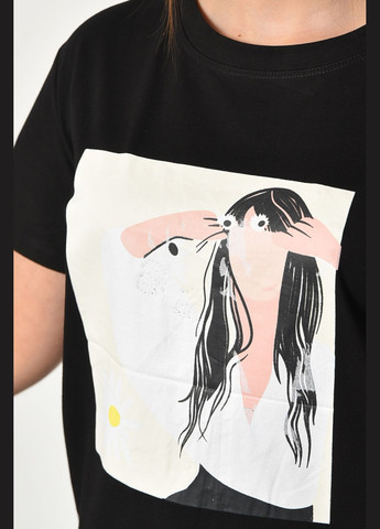 Футболка жіноча чорного кольору Let's Shop - (294816945)