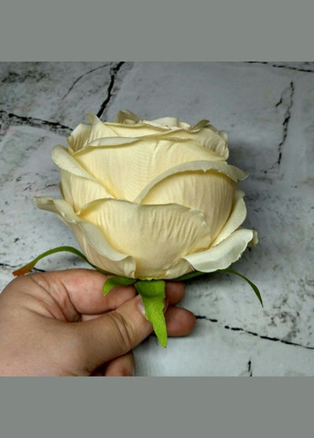 Искусственная головка Роза диаметр 9 см Кремовая No Brand (331633427)