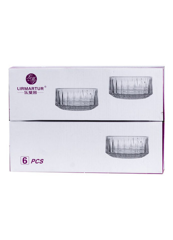 Набор стеклянных пиал Lirmartur прозрачный 6 шт No Brand HP522 (301426351)