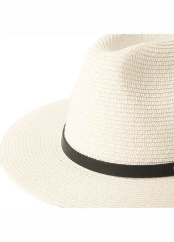 Шляпа федора мужская бумага белая BRIDGET 843-029 LuckyLOOK 843-029м (289360794)