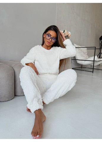 Молочна всесезон тепла піжама з плюшевої травки — заміри в описі світшот + брюки Vione