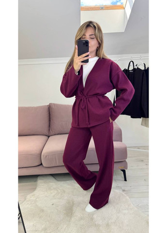 Костюм вʼязка Ангора штани вільного крою та кофта на запах Україна (362622853)