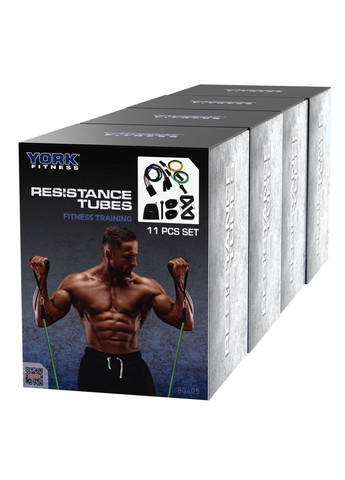 Набір еспандерів трубчастих з ручками, 5 кольорів York Fitness (361952031)