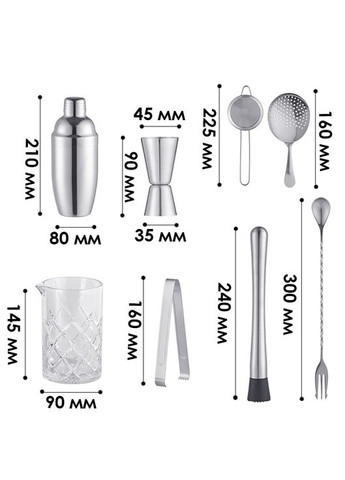 Набір для бару K14-19 14 предметів для коктейлів 8 шт. Creation (335812825)
