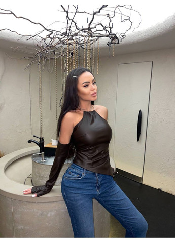 Жіночий шкіряний топ з рукавами Avanti (371772773)