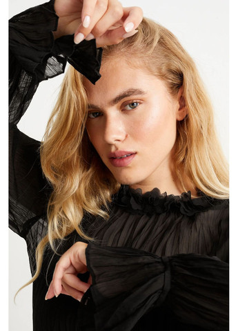 Чёрная шифоновая блуза C&A