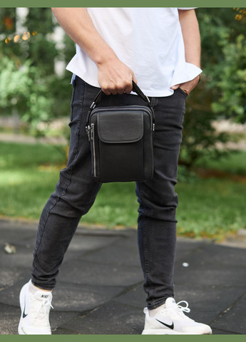 Чоловіча шкіряна сумка-барсетка 19х24х7.5, сумочка планшет через плече BX-36256 чорна Bexhill (346535008)