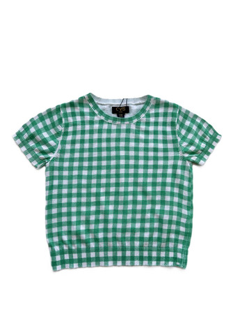 Зеленая летняя футболка зеленая в клетку 2000-15 (110 см) OVS