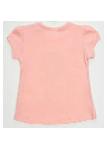 Персикова демісезонна футболка дитяча з дівчинкою (18655-110g-peach) Breeze