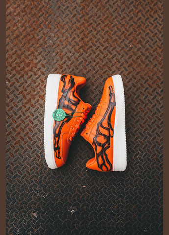 Светло-оранжевые демисезонные кроссовки мужские Nike Air Force 1 Skeleton Orange
