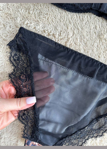 Коричневый демисезонный комплект белья трусики+ бюстгальтер No Brand