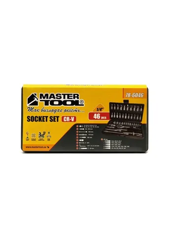 Набір інструментів ¼" 46 шт 4-14 мм кейс 78-6046 Mastertool (405986545)
