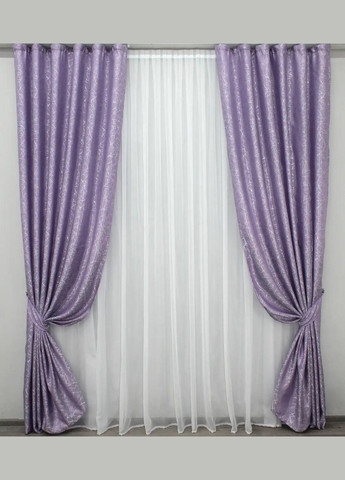 Набір штори для спальні мармурові жакард Фіолетовий 200x270 см (Е1011010B-3) No Brand (306633090)