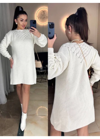 Молочна сукня жіноча зимова вʼязана No Brand
