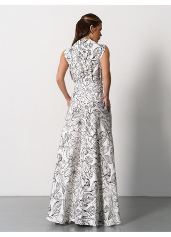 Белое повседневный платье issa pus 15167 белый/черный ISSA PLUS