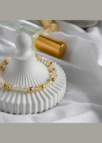 Браслет Цукровий Кварц жовтий+вставки кольору золото, фур-ра гіп-ний сплав d-4мм+- L-17см No Brand браслет (301910862)