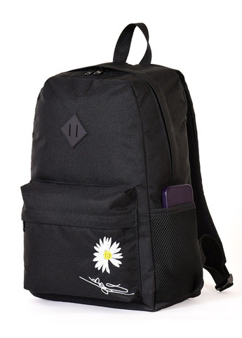 Жіночий міський молодіжний наплічник чорного кольору середнього розміру з вишивкою малюнком 010125 No Brand (316635709)