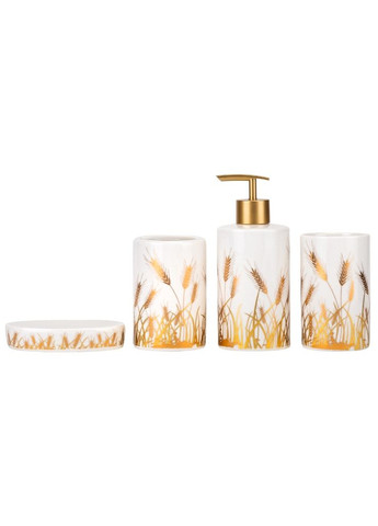 Набор для ванной комнаты 4 предмета Золотой колосок керамика 9190-016 No Brand (346530666)