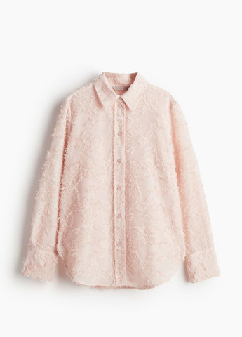 Светло-розовая кэжуал рубашка однотонная H&M