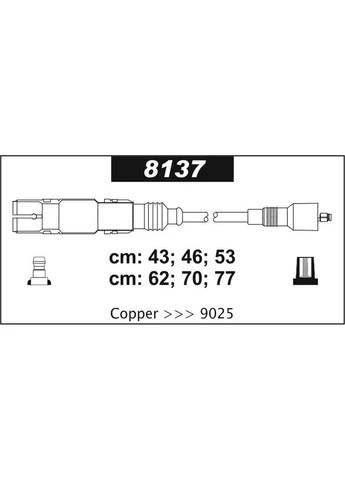 Высоковольтные премиум-провода AUDI -100 Avant, A4-A6 Avant, A8, Cabriolet, Coupe, Польша Sentech 80 (387004457)