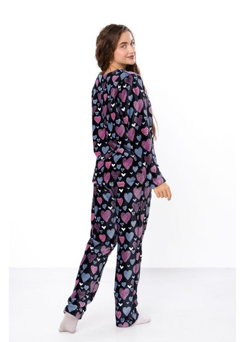 Черная зимняя пижама женская (p-5506) Носи своє
