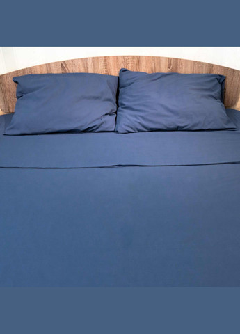 Комплект двуспальный постельного белья 180х215 Поплин 120 г/м2 Хлопок (Глубокосиний) 2 х 50х70 GM Textile (273378623)