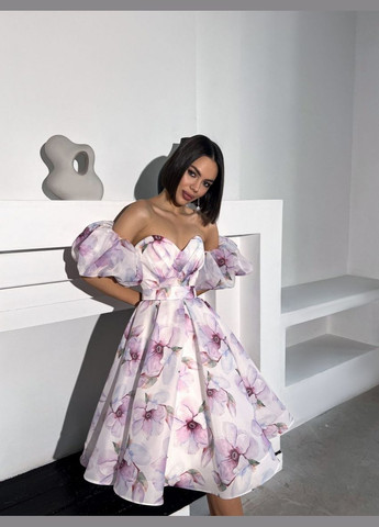 Комбінована коктейльна плаття Lolita з квітковим принтом