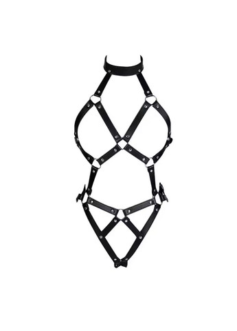 Шкіряний бондажний комплект з ошейником для ролевих ігор No Brand (361072376)