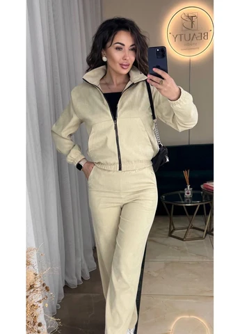 Женский повседневный костюм прямые штаны и кофта No Brand (389419934)