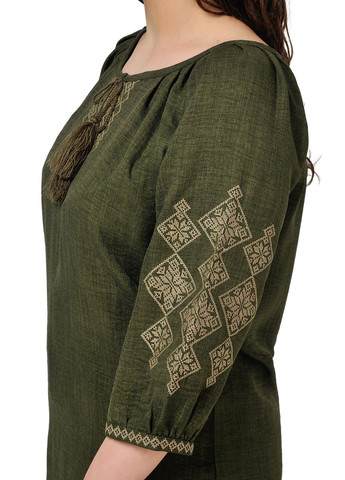 Женская вышиванка Слобожаночка с материала лен "Бохо" (хаки) Golfstream (292653115)