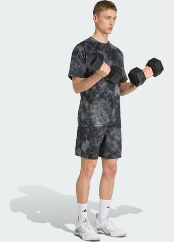 Чорна футболка train essentials seasonal all over print adidas