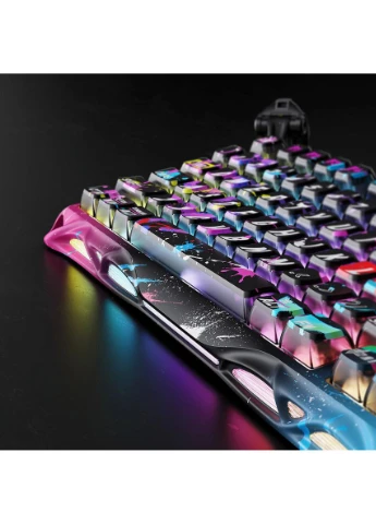 Клавіатура механічна Mercury V75 Pro 80keys, Magnetic Jade Gaming, 8K, USB-A, RGB, Neon Graffiti GravaStar (390002888)