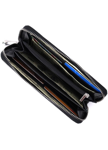 Женский кошелек на молнии из натуральной кожи с монетницей 22678 Черный st leather (306882284)