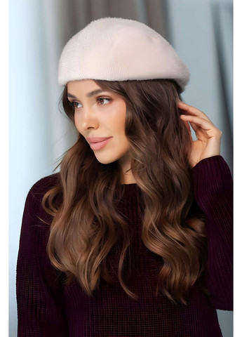 Тепла пухнаста кепка-хуліганка унісекс жіноча чоловіча біла Україна (361946362)