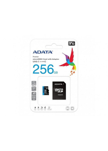 Картка пам'яті microSDXC Premier 256Gb Class 10 А1 (R-100Mb/s) (adapter SD) ADATA (293345797)