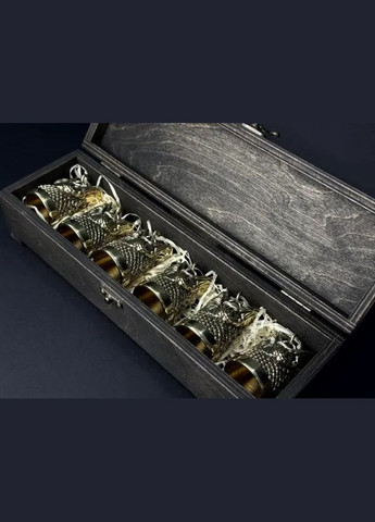 Рюмки из бронзы Щука" (6 шт) в деревянном кейсе | Подарок брату, свату, куму Handmade 48440006 (345646832)