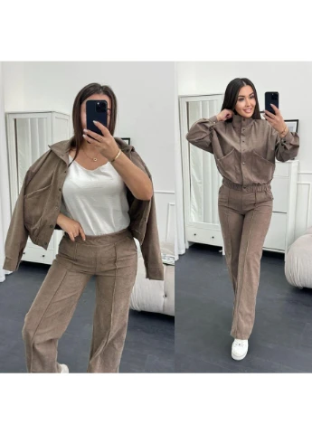 Жіночий стильний повсякденний костюм двійка бомбер+брюки No Brand (377523499)