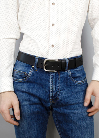 Ремень мужской кожаный черный HC-4097 (125 см) под джинсы HandyCover (295574219)