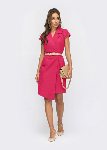 Розовое розовое платье-пиджак с асимметричным низом Dressa