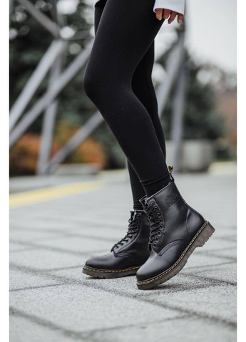 Черные зимние ботинки мужские dr. martens 1460 black 11822006 доктор мартенс (мех) берцы No Brand
