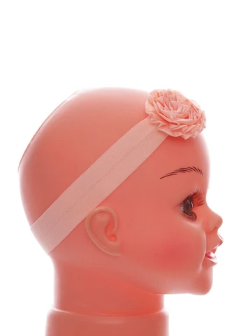 Пов'язка на гумці з квіточкою персикова 0м+ (53819) BABYKROHA (386824598)