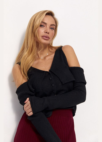 Женский вязаный пуловер с открытыми плечами Lurex (308725381)