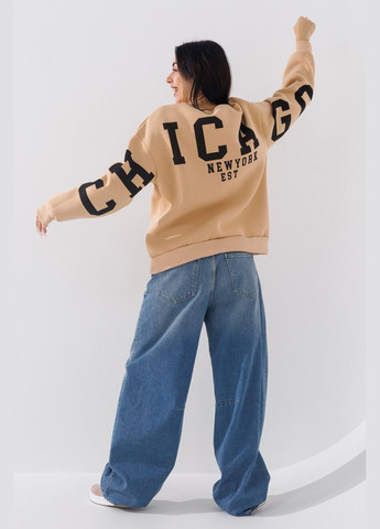 Светло-бежевый свитшот с принтом женский 2407 светло-бежевый (2000990723918w) shop (2000990723918) Blue World (316003368)