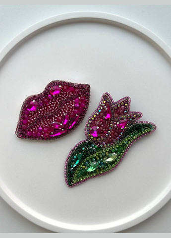 Брошь "ТЮЛЬПАН МАЛИНОВЫЙ" HeartLight (338379242)